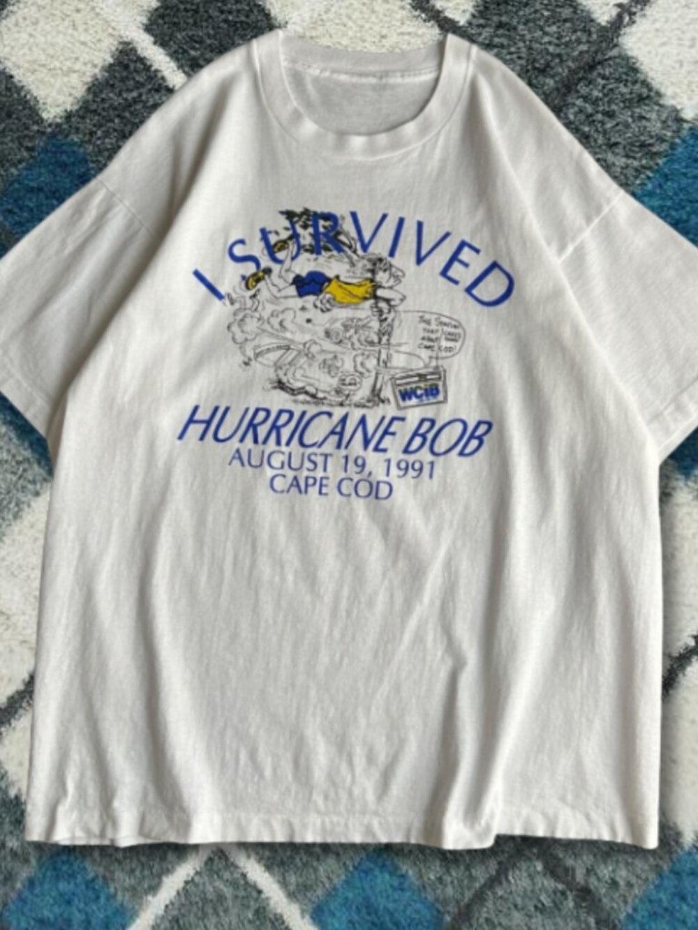 I Survived Hurricane Bob 1991 Graphic Tee Nostalgic Y2K Vibe